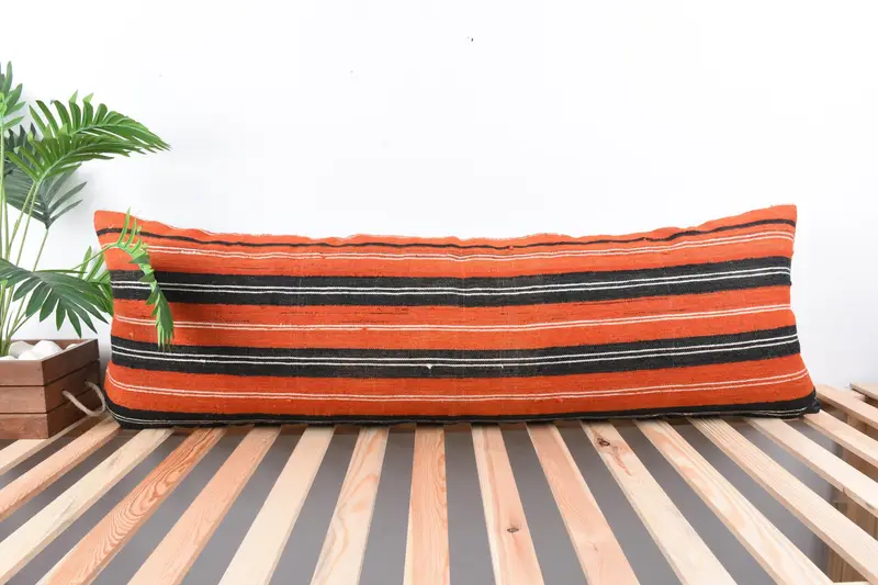 16x48 Brown Pillow, Cushion, Colorful Cushion Cover, Vintage Pillow, Kilim Pillow, Oriental Cushion, Pillow for Sofa, Square Throw Pillow Case - 1