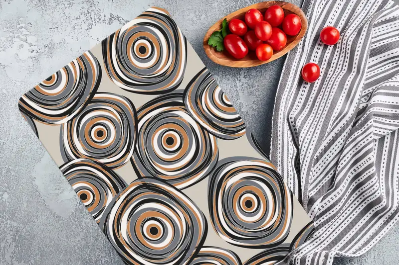 幾何学的なグレーのガラスまな板、ソフトボヘミアンミニマルデザイン