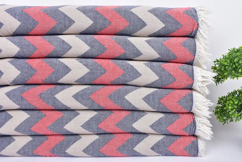 Lightweight Turkish towel, Handmade Gift, Decorative Towel, Organic Towel, Valentines Day Gift Idea, 64x34 Cotton Chevron Towel, Custom Beach Towel - 2