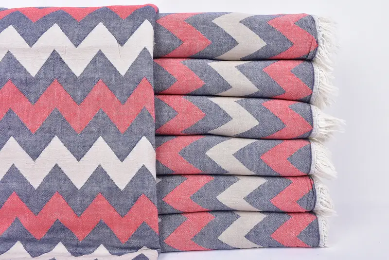 Lightweight Turkish towel, Handmade Gift, Decorative Towel, Organic Towel, Valentines Day Gift Idea, 64x34 Cotton Chevron Towel, Custom Beach Towel - 1