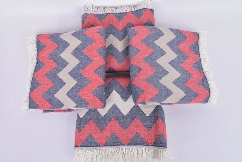 Lightweight Turkish towel, Handmade Gift, Decorative Towel, Organic Towel, Valentines Day Gift Idea, 64x34 Cotton Chevron Towel, Custom Beach Towel - 6