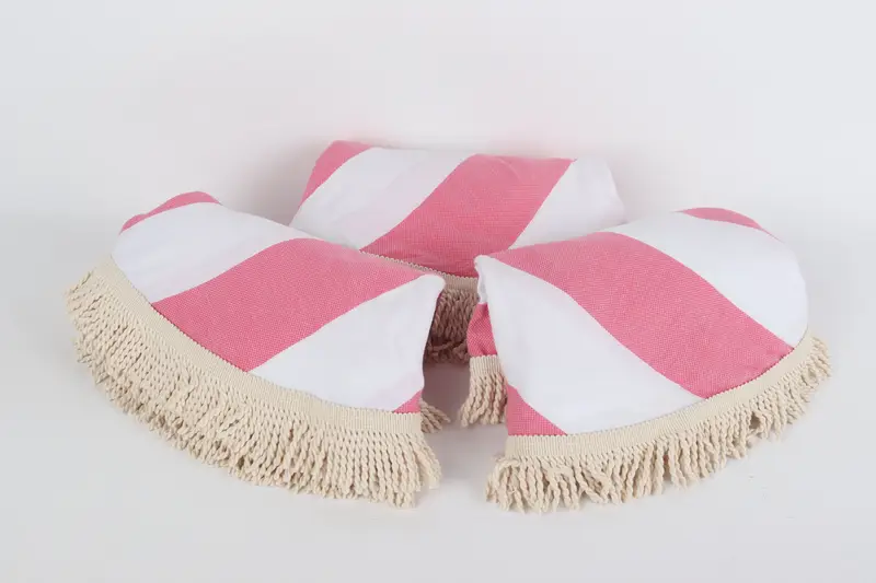 Bachelorette Party Gift, 64x64 Cotton Striped Round Towel, Gift For Bride, Turkish bath towel, Luxury Turkish beach towel with fringe, Gift For Him - 3