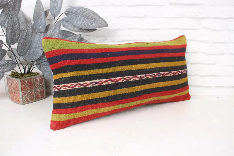 12x24 Green Pillow Cover, Handwoven Pillow, Anatolian Pillow Sham, Vintage Pillow, Boho Pillow, Home Decor Pillow, Cushion Case - 3
