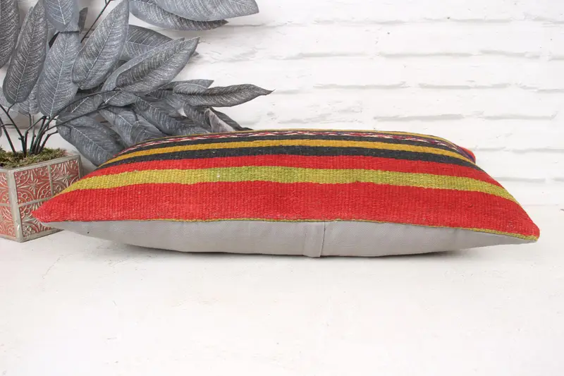 12x24 Green Pillow Cover, Handwoven Pillow, Anatolian Pillow Sham, Vintage Pillow, Boho Pillow, Home Decor Pillow, Cushion Case - 5