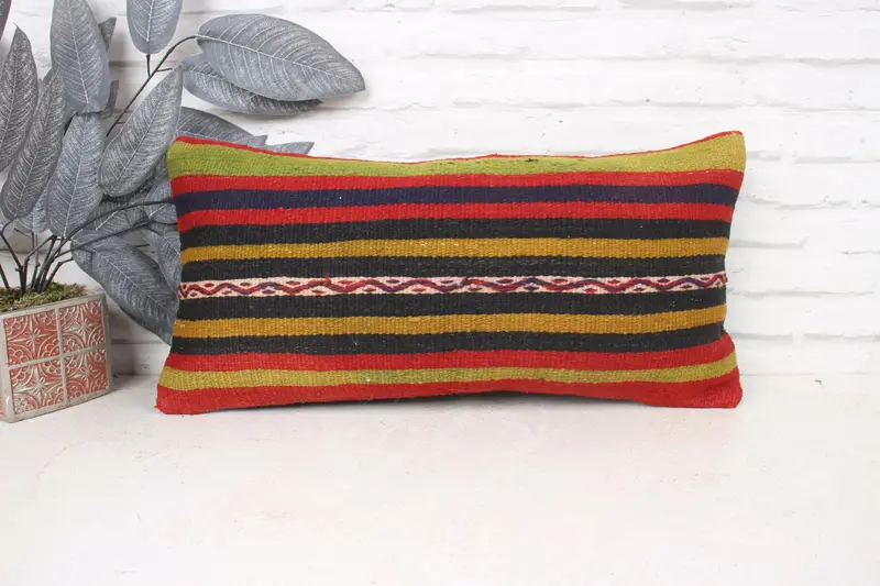 12x24 Green Pillow Cover, Handwoven Pillow, Anatolian Pillow Sham, Vintage Pillow, Boho Pillow, Home Decor Pillow, Cushion Case - 1