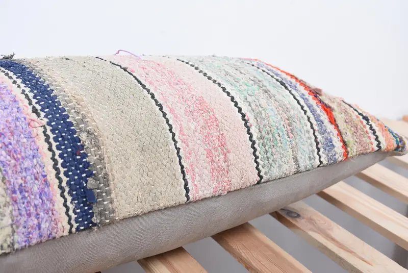 Cushion Case, Pattern Throw Cushion Case, 12x36 White Cushion Case, Christmas Pillow, Turkish Kilim Pillow, Boho Pillow, Kilim Pillow - 7