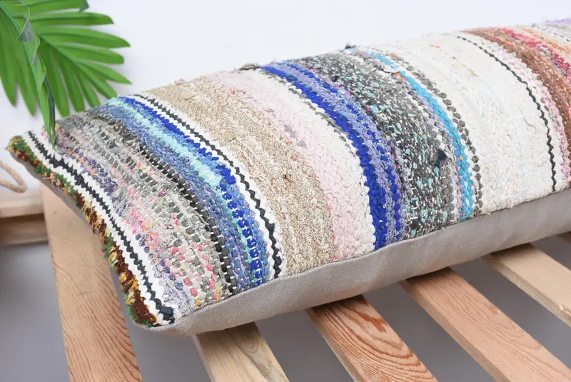 Cushion Case, Pattern Throw Cushion Case, 12x36 White Cushion Case, Christmas Pillow, Turkish Kilim Pillow, Boho Pillow, Kilim Pillow - 6
