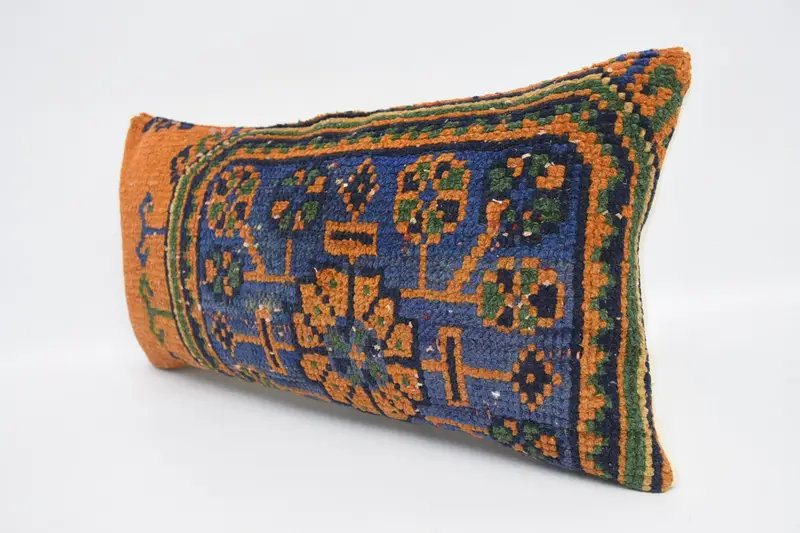 Interior Designer Pillow, Cushion Case, 12x24 Blue Cushion Cover, Tribal Pillow Sham, Sofa Pillow Sham, Boho Pillow Sham Cover, Kilim Pillow - 4