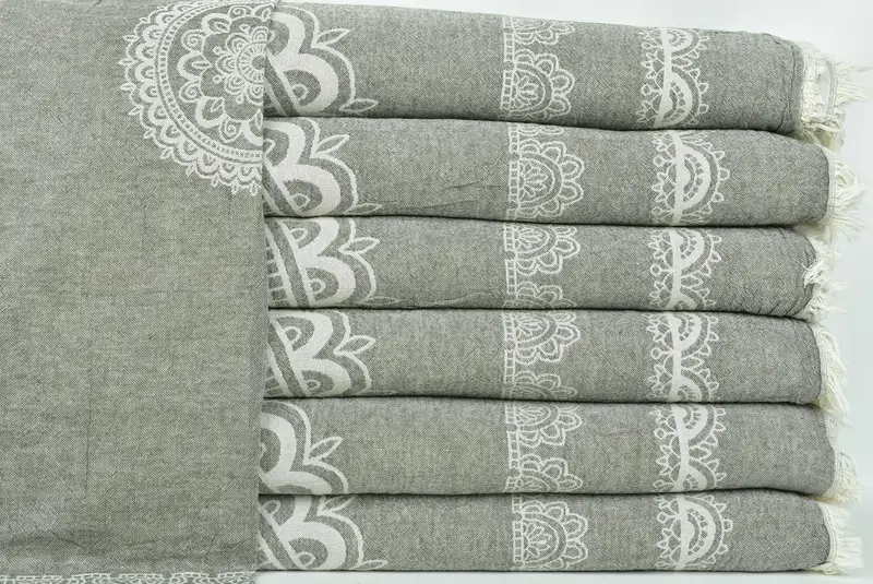 Turkish Beach Blanket, Quenn Bedspread, 88x80 Cotton Kilim Design Towel, Halloween Blanket, Turkish Blanket, Custom Wedding Gifts, Wedding Favors - 2