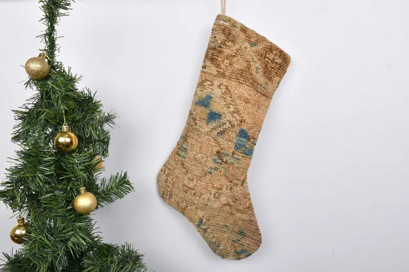 Patrón de adornos navideños, calcetín navideño bordado de 7 pulgadas de ancho