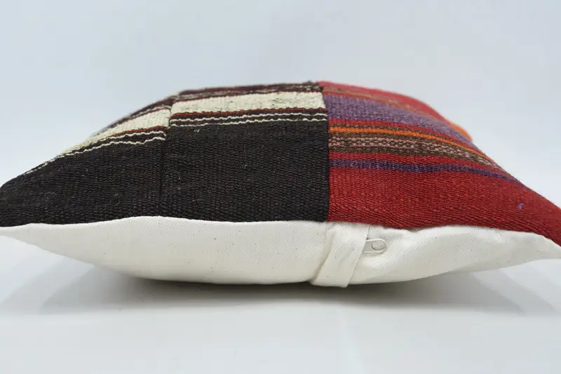 Kilim Pillow Cover, Muted Cushion, Pillow Case, Boho Pillow Sham Cover, 12x12 Brown Pillow Cover, Square Throw Cushion, Antique Pillows - 5