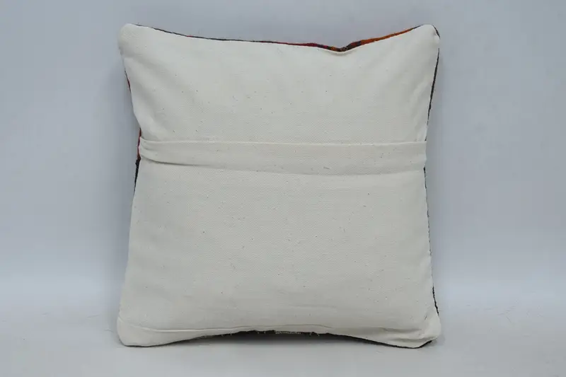 Kilim Pillow Cover, Muted Cushion, Pillow Case, Boho Pillow Sham Cover, 12x12 Brown Pillow Cover, Square Throw Cushion, Antique Pillows - 6