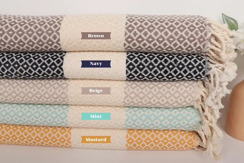 Bachelorette Party Favors Beach, Large Turkish Towel, Girls Weekend Favors, Turkish beach towel, Custom Wedding Gift, 70x40 Cotton Geometric Towel - 2