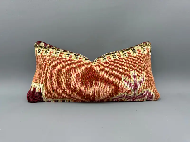 Cushion Cover, Wholesale Cushion Cover, Turkish Kilim Pillow, Authentic Cushion, 10x20 Red Cushion Case, Boho Pillow Sham Cover, Pillow for Sofa - 1