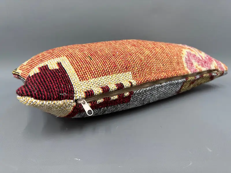 Cushion Cover, Wholesale Cushion Cover, Turkish Kilim Pillow, Authentic Cushion, 10x20 Red Cushion Case, Boho Pillow Sham Cover, Pillow for Sofa - 6