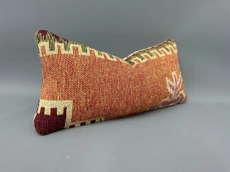Cushion Cover, Wholesale Cushion Cover, Turkish Kilim Pillow, Authentic Cushion, 10x20 Red Cushion Case, Boho Pillow Sham Cover, Pillow for Sofa - 2