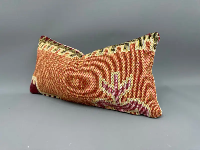 Cushion Cover, Wholesale Cushion Cover, Turkish Kilim Pillow, Authentic Cushion, 10x20 Red Cushion Case, Boho Pillow Sham Cover, Pillow for Sofa - 3