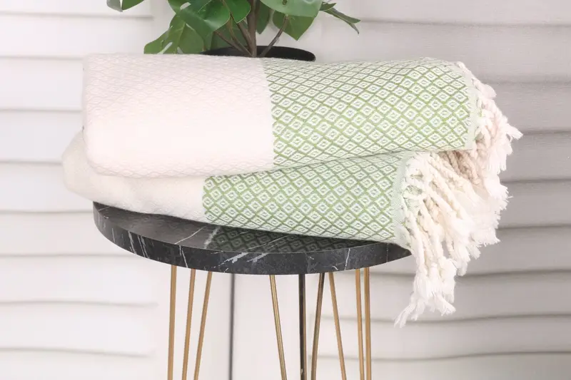 Guest Towel, Monogram Turkish Towel, Personalized Gift, Fouta towel, Gift For Coworker, Large Beach Towel Personalized, 70x36 Linen Diamond Towel - 3