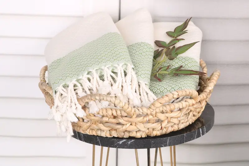 Guest Towel, Monogram Turkish Towel, Personalized Gift, Fouta towel, Gift For Coworker, Large Beach Towel Personalized, 70x36 Linen Diamond Towel - 5