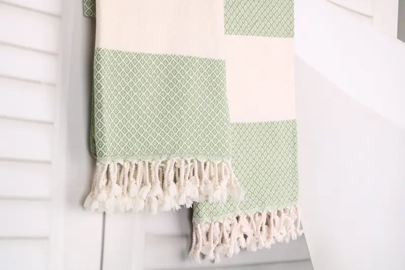 Guest Towel, Monogram Turkish Towel, Personalized Gift, Fouta towel, Gift For Coworker, Large Beach Towel Personalized, 70x36 Linen Diamond Towel - 8