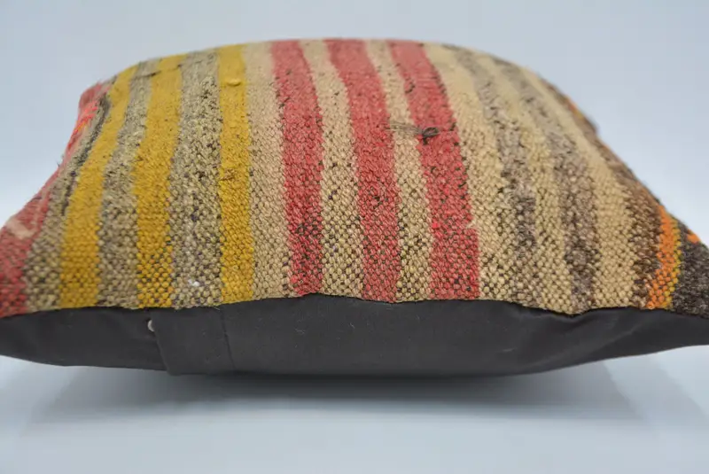 Farmhouse Cushion Case, Turkish Rugs Cushion Case, Handmade Kilim Cushion, Pillow Sham, 14x14 Red Cushion, Vintage Pillow, Turkish Kilim Pillow - 5