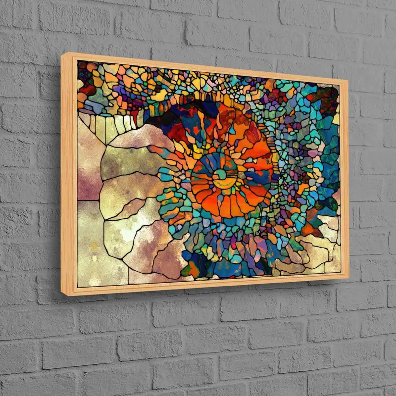 Canlı Soyut Fraktal Kanvas: Modaya Uygun, Renkli Baskılı Sanat