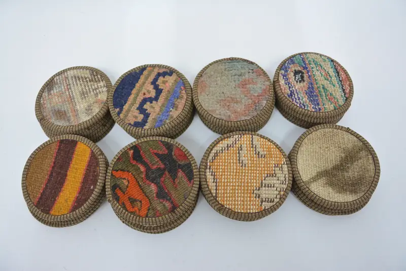 Elegante juego de posavasos Kilim, posavasos tejidos únicos