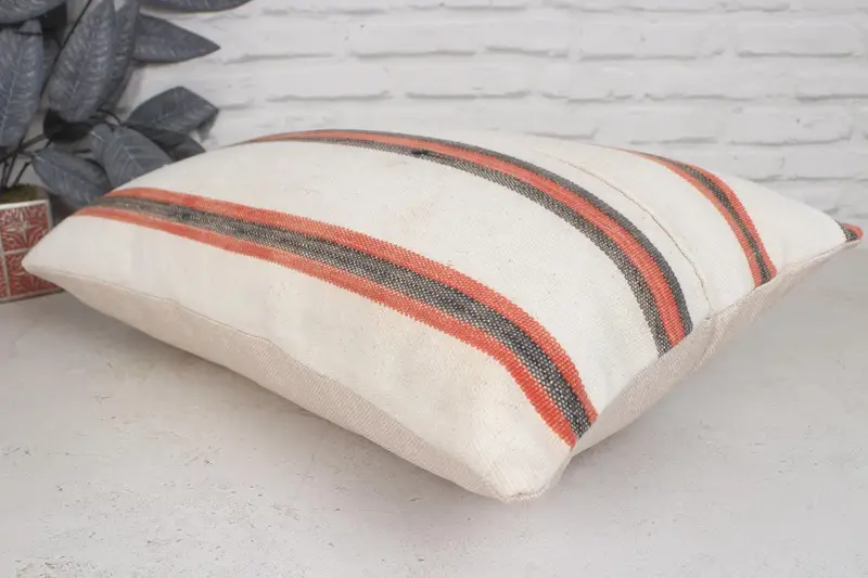 Handmade Kilim Cushion, 16x24 Beige Pillow Sham, Decorative Pillow Sham, Pillow Sham, Kilim Pillow, Couch Pillow, Vintage Pillow - 6