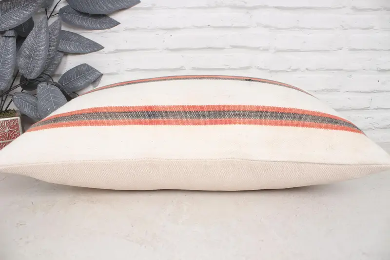 Handmade Kilim Cushion, 16x24 Beige Pillow Sham, Decorative Pillow Sham, Pillow Sham, Kilim Pillow, Couch Pillow, Vintage Pillow - 5