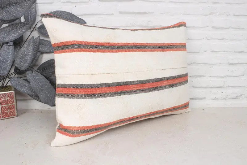 Handmade Kilim Cushion, 16x24 Beige Pillow Sham, Decorative Pillow Sham, Pillow Sham, Kilim Pillow, Couch Pillow, Vintage Pillow - 3