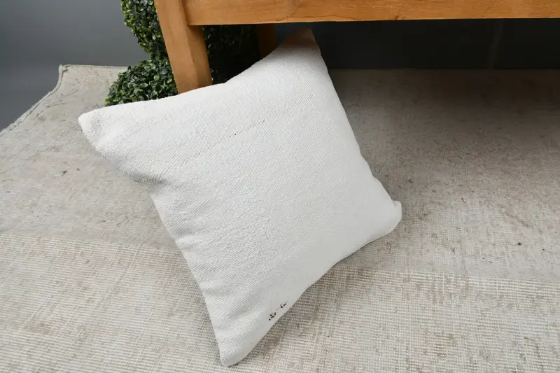 Boho Pillow, Nomadic Pillow Case, Vintage Kilim Pillow, Kilim Cushion Sham, Pillow, 16x16 White Cushion Case, Farmhouse Cushion Case - 7