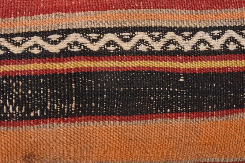 Pillow Sham, Throw Kilim Pillow, Garden Cushion Case, 12x24 Orange Cushion Case, Boho Pillow Sham Cover, Vintage Kilim Pillow - 3