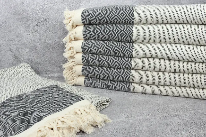 104x80 Cotton Diamond Towel, Decorative Blanket, Beach Wedding Favor, Wedding Gift, Bridesmaid Gifts, Turkish Blanket, Turkish Throw Blanket - 2