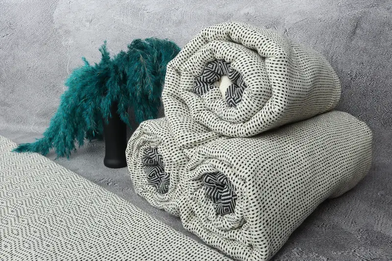 104x80 Cotton Diamond Towel, Decorative Blanket, Beach Wedding Favor, Wedding Gift, Bridesmaid Gifts, Turkish Blanket, Turkish Throw Blanket - 8