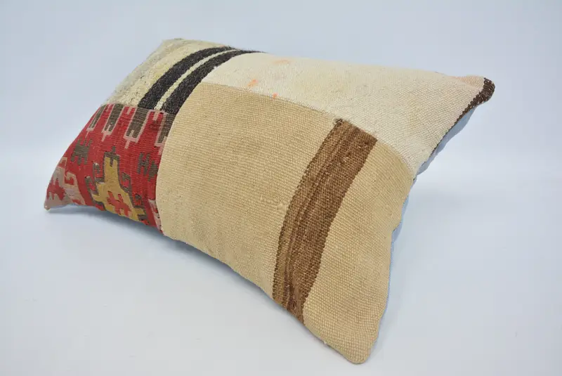 Interior Designer Pillow, Vintage Kilim Pillow, Kilim Pillow, Cotton Cushion, Pillow Case, 16x24 Beige Pillow Case, Yoga Cushion Case - 6