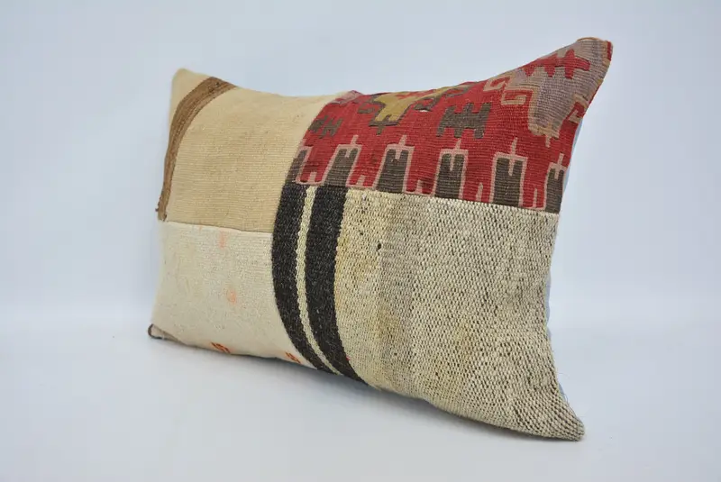 Interior Designer Pillow, Vintage Kilim Pillow, Kilim Pillow, Cotton Cushion, Pillow Case, 16x24 Beige Pillow Case, Yoga Cushion Case - 4