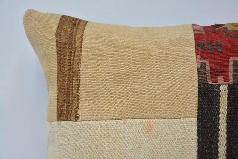 Interior Designer Pillow, Vintage Kilim Pillow, Kilim Pillow, Cotton Cushion, Pillow Case, 16x24 Beige Pillow Case, Yoga Cushion Case - 2