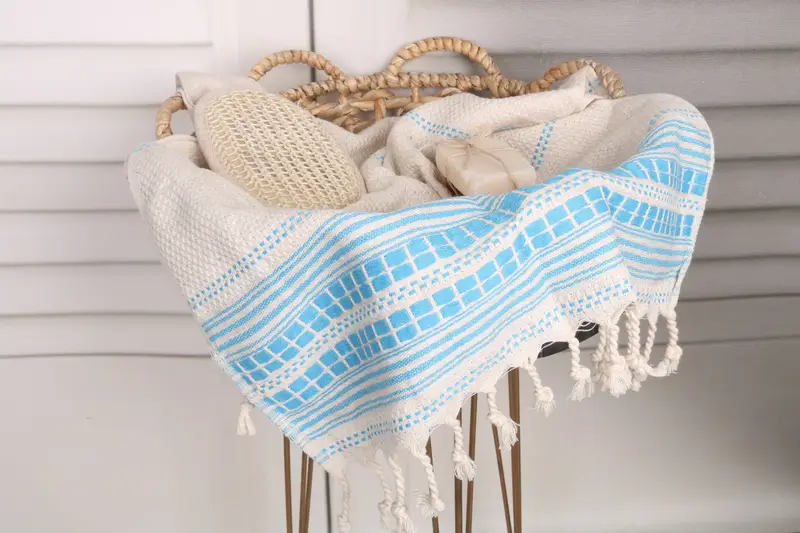 Monogrammed Hand Towel, Wedding Day Gift For Bride, 40x20 Linen Striped Towel, Turkish Towel Hand Towel, Housewarming Gift, Personalized Dish Towel - 2