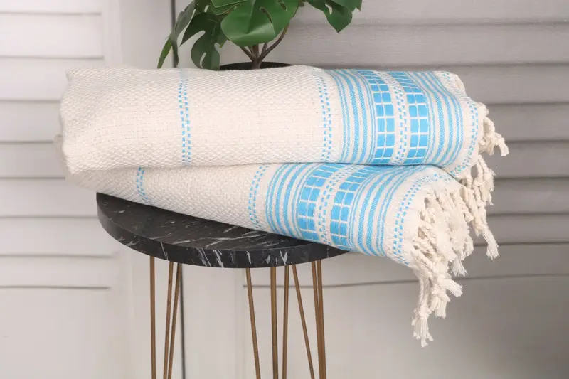 Monogrammed Hand Towel, Wedding Day Gift For Bride, 40x20 Linen Striped Towel, Turkish Towel Hand Towel, Housewarming Gift, Personalized Dish Towel - 3