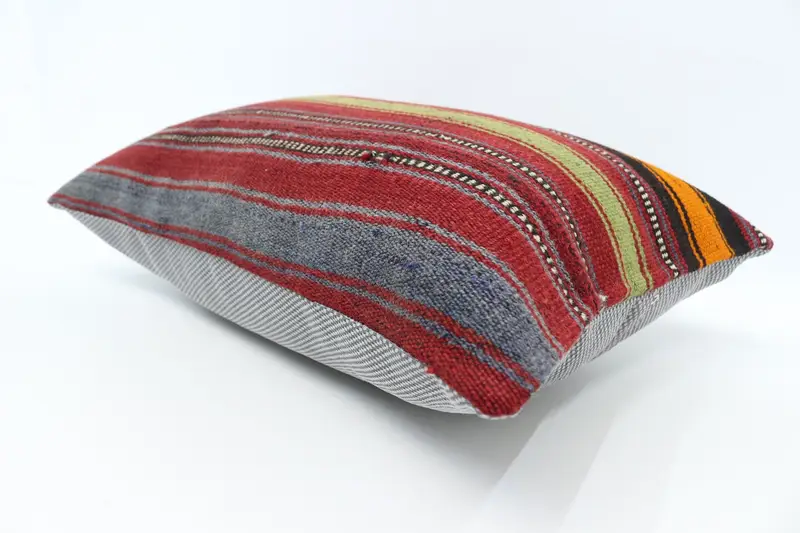 Boho Pillow Sham Cover, Boho Pillow, Pillow for Couch, Bohemian Cushion Pillow, Authentic Cushion Cover, Pillow, 16x24 Red Pillow Cover - 6