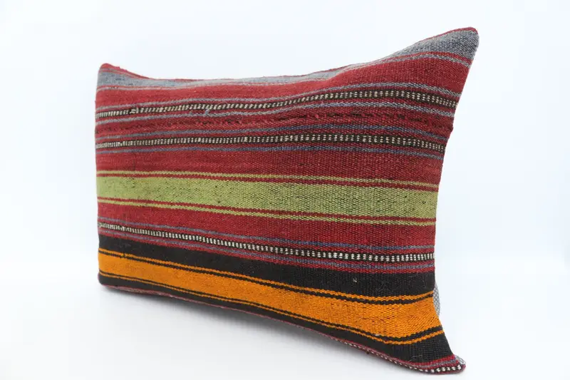 Boho Pillow Sham Cover, Boho Pillow, Pillow for Couch, Bohemian Cushion Pillow, Authentic Cushion Cover, Pillow, 16x24 Red Pillow Cover - 4