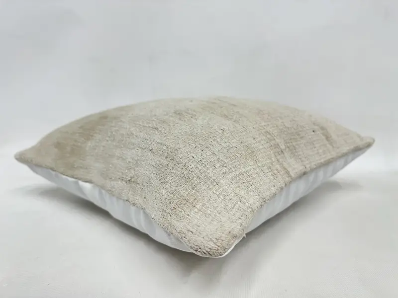 Neutral Pillow Case, 16x16 Beige Cushion Cover, Kilim Pillow, Gift Pillow, Retro Pillow Cover, Vintage Kilim Throw Pillow, Cushion Cover - 6