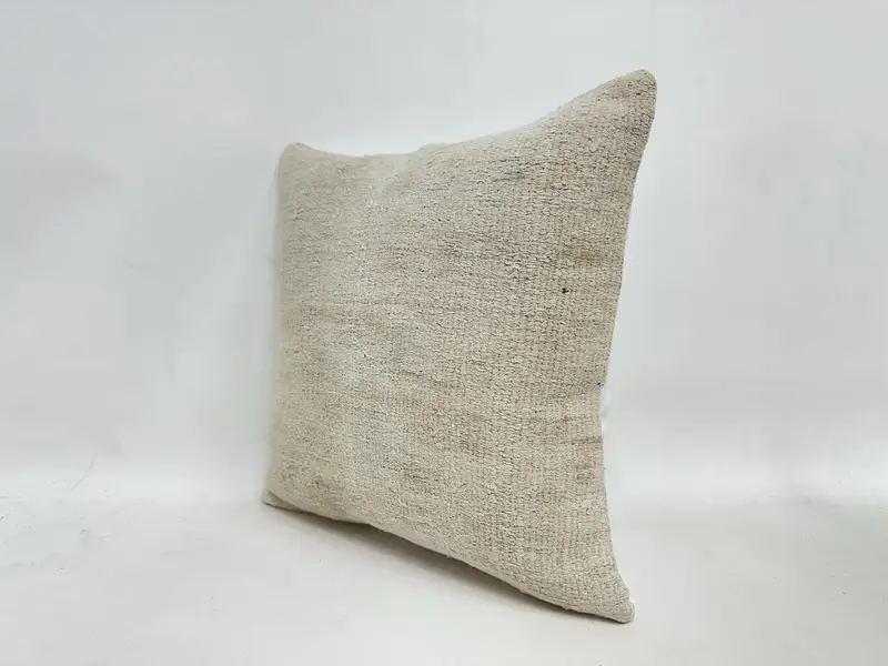 Neutral Pillow Case, 16x16 Beige Cushion Cover, Kilim Pillow, Gift Pillow, Retro Pillow Cover, Vintage Kilim Throw Pillow, Cushion Cover - 4