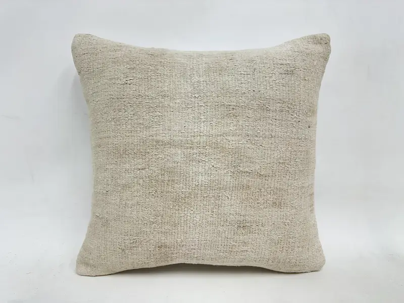 Neutral Pillow Case, 16x16 Beige Cushion Cover, Kilim Pillow, Gift Pillow, Retro Pillow Cover, Vintage Kilim Throw Pillow, Cushion Cover - 1
