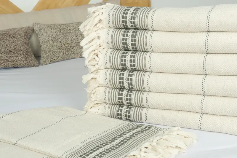 Wedding For Favor, Woven Throw Blanket, Bachelorette Large Towel, Throw Blanket Couch, Turkish Bedspread, Bedspread, 96x94 Linen Striped Towel - 3