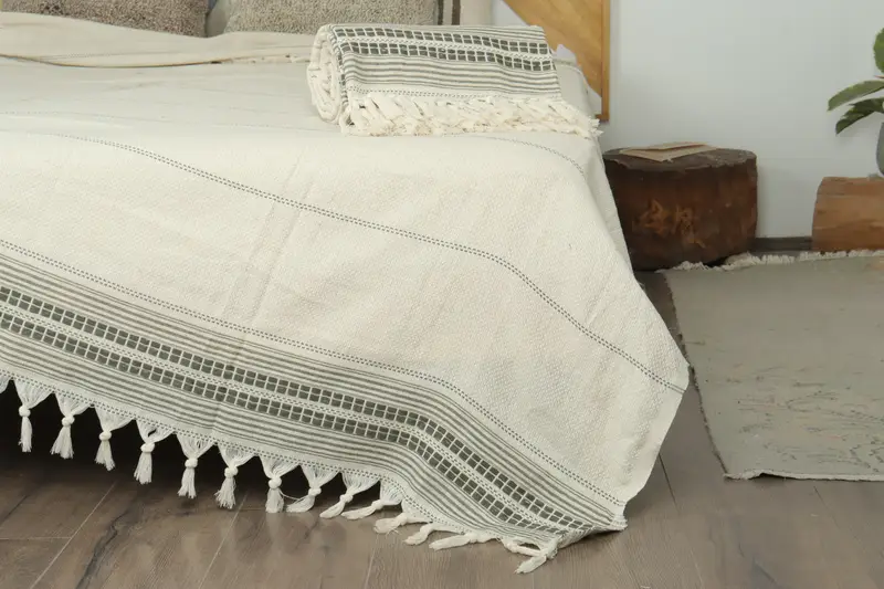 Wedding For Favor, Woven Throw Blanket, Bachelorette Large Towel, Throw Blanket Couch, Turkish Bedspread, Bedspread, 96x94 Linen Striped Towel - 7
