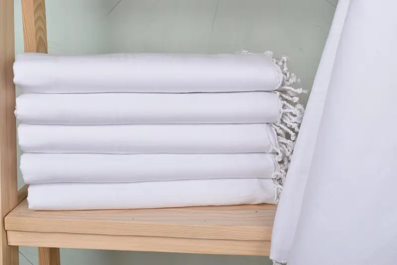 Turkish Bath Towel Monogrammed White Striped 40x71 Inches