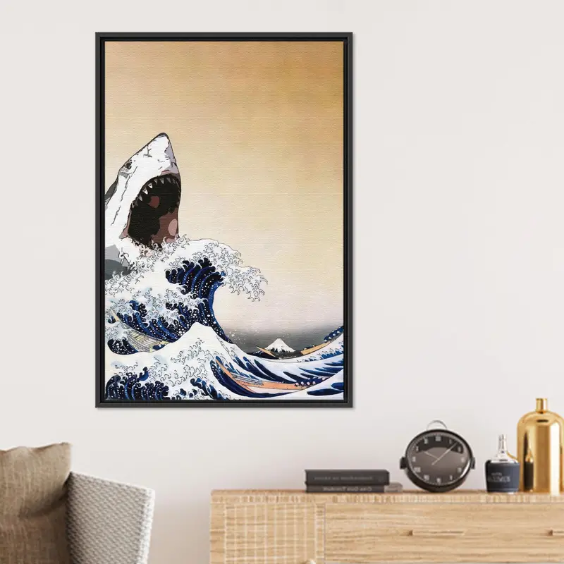 Abstract Wave Canvas: Japanese Minimalist Art Print