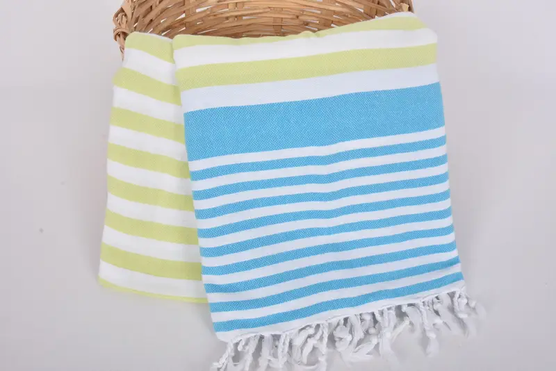 Large Beach Towel Personalized, Handmade Gift, Turkish Bedspread, 84x64 Cotton Striped Towel, Bedspread, Personalized Blanket, Personalized Gifts - 5