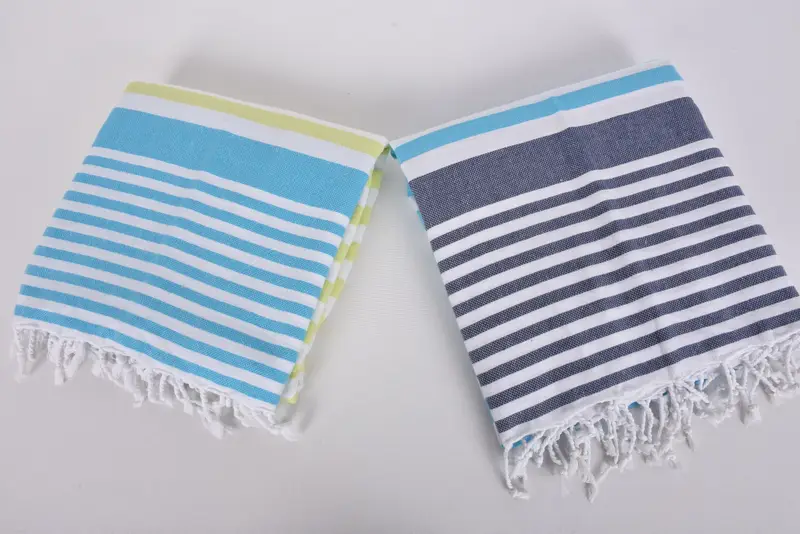 Large Beach Towel Personalized, Handmade Gift, Turkish Bedspread, 84x64 Cotton Striped Towel, Bedspread, Personalized Blanket, Personalized Gifts - 6